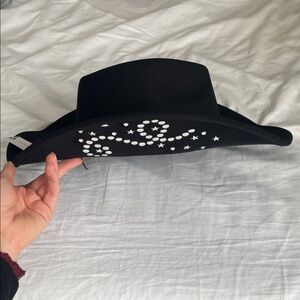 Anthropologie Black Star-Studded Women's Hat